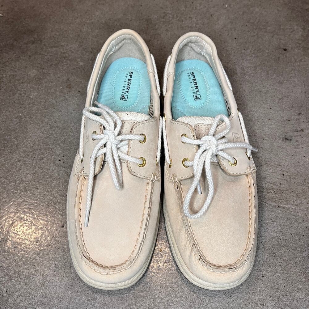 Sperry Top Sider Laguna beige open mesh boat slip on shoes womens size 8.5 NEW